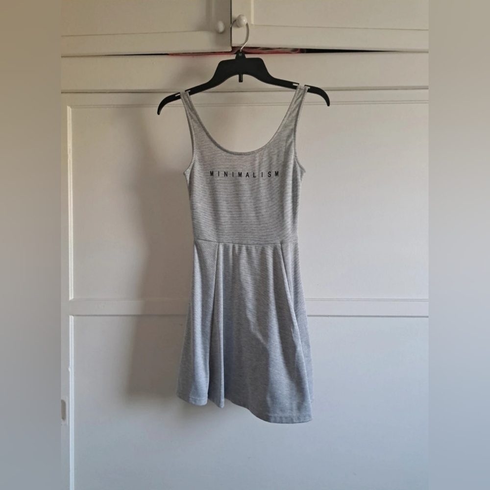 H&M Gray Striped Mini Dress